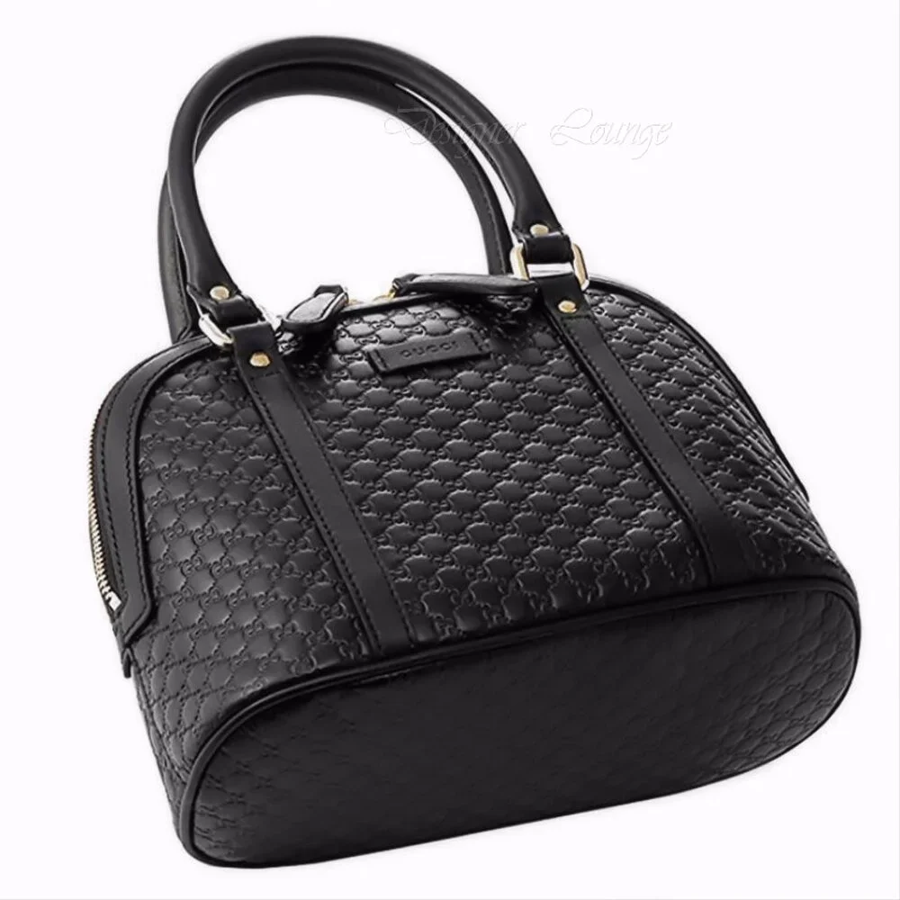 NEW GUCCI MicroGuccissima GG Crossbody Black Leather Dome Bag Small $1,950